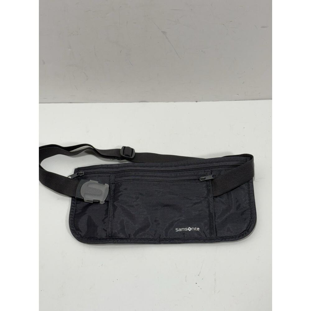 Samsonite Dark Grey Zipper Travel Money Belt Bumbag Pouch Wallet Fanny‎ Pack